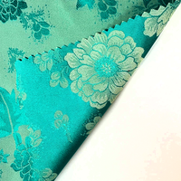 Polyester tissé grand motif floral brillant luxe drapé Jacquard Satin matériel pour Abaya, caftan, robe de femme