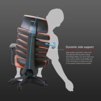 Chaise de bureau ergonomique en cuir avec support latéral dynamique, design en arête de poisson, fauteuil bureau, scaun de birou, sillas de oficina