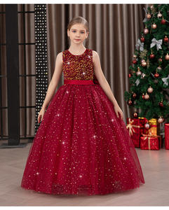 Robe de bal <span class=keywords><strong>en</strong></span> tulle à paillettes pour filles, nouvelle conception personnalisée, avec ceinture <span class=keywords><strong>en</strong></span> satin, pour concours de beauté, mariages et événements formels - Product Image 4