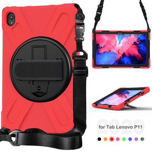 <span class=keywords><strong>Funda</strong></span> de silicona con soporte giratorio para tableta, correa de hombro, resistente, para niños, para <span class=keywords><strong>Lenovo</strong></span> <span class=keywords><strong>Tab</strong></span> <span class=keywords><strong>P11</strong></span> 2020 tb-j606f, a prueba de golpes, suave - Product Image 1