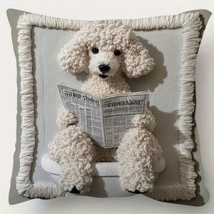 Fodera per cuscino decorativa quadrata in peluche morbido e delicato sulla pelle, con stampa animali e giornale, per divano e casa - Articolo caldo e di tendenza - Product Image 3
