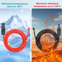 Solarkabel PV-Verbindungskabel 2,5mm² 4mm² 6mm² mit Stecker Schwarz 10 AWG Solarverlängerungskabel