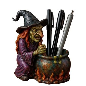 Portalápices con forma de caldero de bruja, figurita de resina, organizador de escritorio, decoración de oficina, regalo - Product Image 5