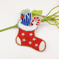 Chine bonne qualité usine directement vente patchs brodés de Noël décoration personnalisée chaussettes patch de broderie pour les festivals