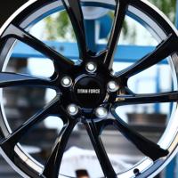 Jantes forgées TITAN FORCE 20x9 20x10.5 pouces 5x112 5x130 Noir brillant avec bord usiné compatibles Mercedes ML63 SL550 G Wagon CL500 E350