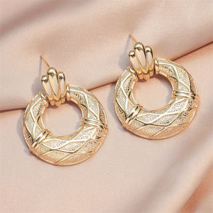 RAKOL EP2947 Luxury French Fashion 18k Gold Plated <b>Big</b> Hoop Earrings Wedding Party Gift Women Fashion Jewelry Stud Earrings - Product Image 1