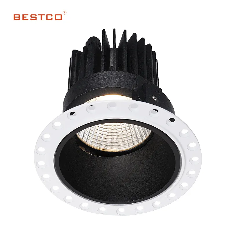 DALI lampu sorot LED langit-langit tersembunyi, lampu sorot LED COB bulat Anti silau aluminium