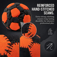 Ballon Hacky Sack Professionnel 32 Panneaux en Daim pour Jonglage et Coupes de Pied, Ballon de Footbag d'Extérieur Souple et Durable