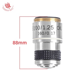 Lentille d'huile Biologie Microscope Objectif Lentille Fournitures de laboratoire professionnel Accessoire Bullet Cover 100X Haute définition 185 Laiton