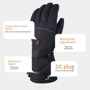 Gants de ski chauffants électriques à batterie rechargeable Mitaines de snowboard à 3 doigts avec écran tactile pour une utilisation sportive - Product Image 3