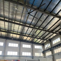 16ft Ultra Low Volume HVLS Großluftkühlungsventilator mit Aluminium-Magnesium-Legierungsflügeln 380V/220V Industrieller Deckenventilator