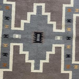 Geometric Navajo Kilim Rug Wool Flat Weave Non Slip Rubber Backing Earth Tone Home Decor Living <b>Room</b> Rug - Product Image 4