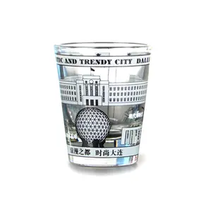 Diseño personalizado animal viaje de cristal souvenirs de vidrio de tiro vasos de whisky bebidas gafas ciudades personalizado regalos de recuerdo