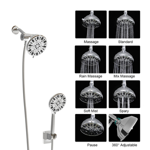 Pomme <span class=keywords><strong>de</strong></span> <span class=keywords><strong>douche</strong></span> combinée à 3 voies à haute pression Aquacubic Factory avec kit à 7 réglages - Product Image 4