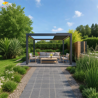 Pergola bioclimatique moderne rétractable en aluminium à commande à distance pour jardin et terrasse
