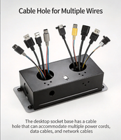 Eingebettete Reihensteckdose mit versteckter Verbindung, Pop-up-Industrie-Desktop-Steckdosenleiste 10A 2 USB Multifunktionsbox für Büro-Audioausrüstung