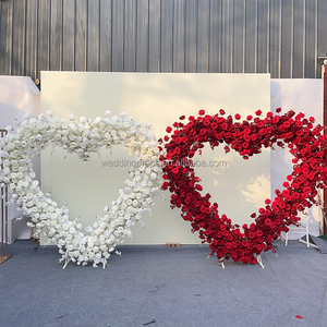 <span class=keywords><strong>Arche</strong></span> de <span class=keywords><strong>mariage</strong></span> avec arrangement de roses artificielles en forme de cœur, étagère en forme de cœur rose, <span class=keywords><strong>arche</strong></span> <span class=keywords><strong>ronde</strong></span>, toile de fond - Product Image 5