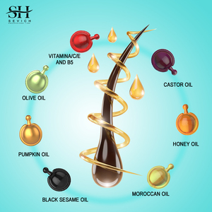 カスタマイズされた有機育毛オイルビタミンC/Eアルガンオイル修理損傷した髪超滑らかなヘアオイルカプセル - Product Image 5