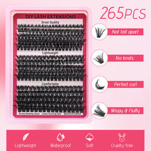 Offre Spéciale – Vente en Gros : <span class=keywords><strong>Cils</strong></span> en Éventail Préfabriqués DIY Tendance et Faits Main (265 Pièces, 80D+100D+120D) pour Femmes - Product Image 4