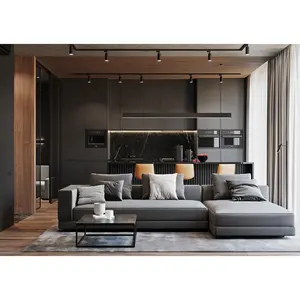 Muebles de cocina modernos de gama alta, Unidad de cocina completa, armario para sala de estar, 2021