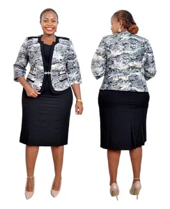 Trajes de Falda de Lana Tejida para Mujer, Listos para Enviar, con Estampado Floral y Botones, en Guangdong, China - Product Image 2