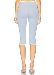 <span class=keywords><strong>Pantaloni</strong></span> da <span class=keywords><strong>donna</strong></span> Casual elasticizzati in vita stretti in cotone Capri con fiocco a contrasto di colore a gamba larga autunno traspirante <span class=keywords><strong>pantaloni</strong></span> larghi - Product Image 4