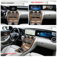 Autoradio Android à double écran 24,6 pouces pour Benz Classe C GLC 2015-2018, lecteur de navigation GPS Snapdragon 6125