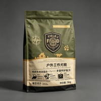 Sac de nourriture pour animaux de compagnie en PE, réutilisable, à découpe facile, sans BPA, non toxique, sûr, imprimé sur mesure, avec fermeture éclair coulissante et fenêtre