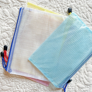 Mesh File Bags A4 A5 A6 Transparent Zipper Portable Document Pouches For Office Student Use Waterproof PVC Material - Product Image 3