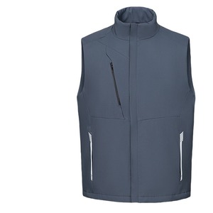 Chaleco Deportivo para Exteriores, Acolchado de Algodón, Cálido, Cortavientos, Impermeable, con Bolsillos con Cremallera, Color Sólido, Corte Holgado, para Jóvenes, Otoño e Invierno - Product Image 1