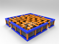 Jeu de labyrinthe gonflable géant certifié CE pour l'extérieur avec coutures quadruples et kit souffleur