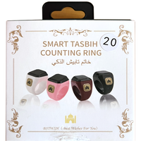 Anillo inteligente Tasbih con pantalla táctil OLED de plástico de lujo, el más vendido, con control por aplicación para el recuento de oraciones musulmanas y función Qibla Zikr.