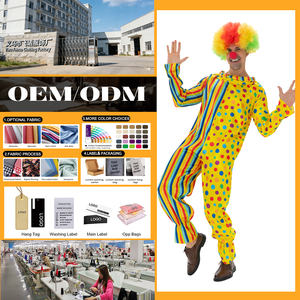 Disfraz de <span class=keywords><strong>Payaso</strong></span> de Halloween al por Mayor de Fábrica, Personalización ODM y OEM, Disfraz de Animal, Peluca de <span class=keywords><strong>Payaso</strong></span>, Ropa para Hombre, Ropa para Adultos - Product Image 1