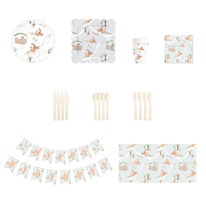 Juego de Vajilla Desechable con Temática de Animales DAMAI, Temas de Dibujos Animados para Fiestas de Cumpleaños Infantiles, Juego de Vajilla de Papel - Product Image 5