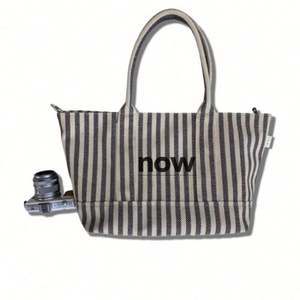 Women's Large Canvas Customized Shopping Bag Clothing with Logos Cheap Wholesale Canvas Foldable Striped Bags Reusable - Product Image 4