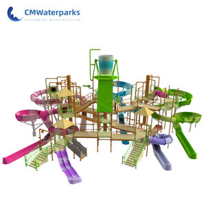 Sıcak satış su parkı ekipmanları fiberglas su havuzu kaydırağı su evi - Product Image 5