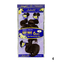 Extensions de Cheveux Synthétiques Ondulés (Body Wave) – Lots de 6 Mèches de 10, 12, 14 Pouces – Offre Spéciale – Couleur 1B Noir – Pose Rapide