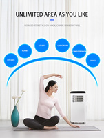 Climatiseur mobile vertical électrique 2 en 1, mini, portable, froid et chaud, pour la maison, le bureau et l'hôtel, avec télécommande