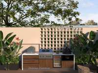 Ensemble de cuisines de jardin extérieures résistantes aux intempéries, ensemble de cuisson modulaire polyvalent, unité extérieure pour les espaces de jardin résidentiels