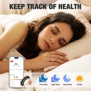 Bague connectée en acier inoxydable avec procédé de coulée de colle, moniteur de fréquence cardiaque, suivi du sommeil, tracker d'activité, étanche et rechargeable - Product Image 4