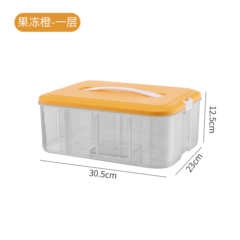 Una caja de almacenamiento gruesa de color naranja gelatina.