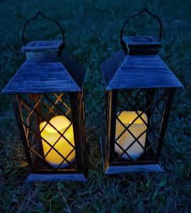 Lanternes et pots à bougies solaires étanches, lanterne rétro à LED scintillante pour la décoration de patio et de jardin - Product Image 2