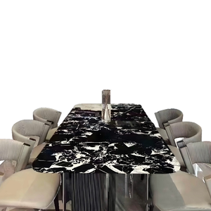 Table en marbre noir antique Comptoir à surface solide pour l'amélioration de l'habitat et la salle à manger Projets de maison personnalisés par Home Noir Grand - Product Image 1