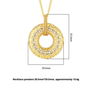 Collar de Alta Calidad con Diseño de Patrón de Alambre Chapado en Oro, Ecológico, de Cobre, con Hebilla de Signo de la Suerte Chino, para Mujer, Regalo - Product Image 6