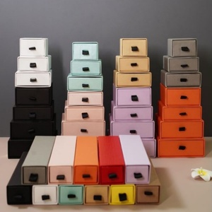 Eco Paper Luxury Drawer Jewelry Packaging Box Set Custom <b>Cardboard</b> White Drawer Jewelry <b>Boxes</b> with logo Slid Jewelry Box - Product Image 4
