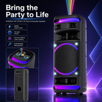 Speaker Karaoke Trolley HANSUO HS-TS12K7 JG 12 Inch dengan Baterai 7200mAh, Multi Driver, Lampu RGB, dan Efek DJ