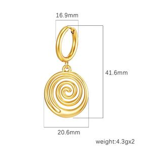 Pendientes de Aro Dorados con Diseño de Ramo |   Acero Inoxidable con Baño de Oro PVD de 18K |   Varios Diseños Modernos para Mujer, Impermeables e Hipoalergénicos - Product Image 4