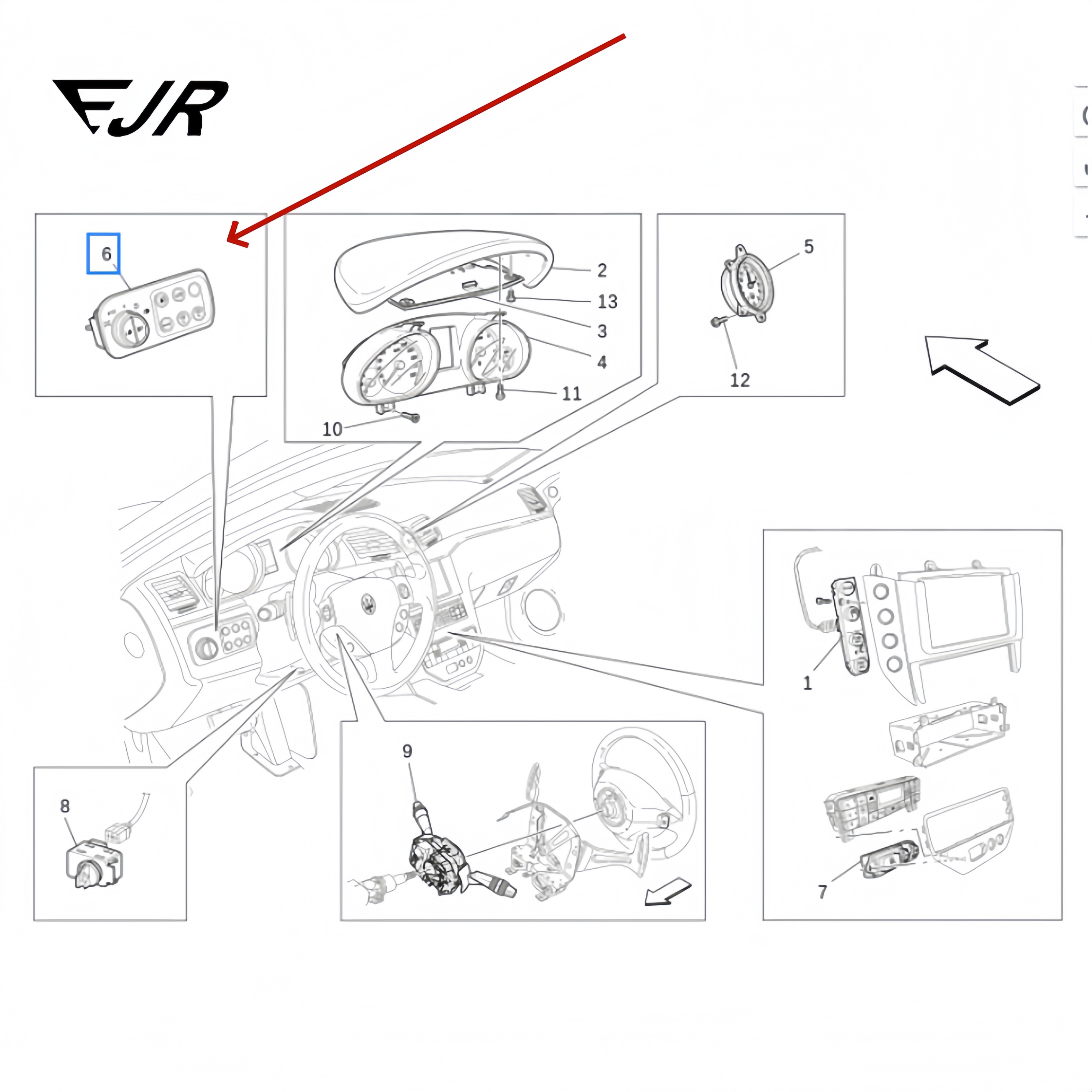 OEM Dashboard Switch Panel for Maserati Grancabrio & Granturismo