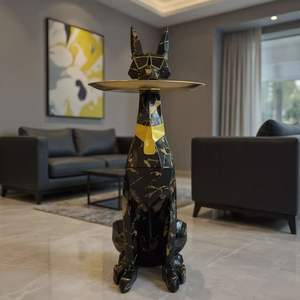 Moderna Bandeja para Perros, Artesanía en Resina, Estatuas de Animales, Adornos para Jardín, Sala de Estar, Figura Creativa de <span class=keywords><strong>Doberman</strong></span>, Decoración para el Hogar - Product Image 3