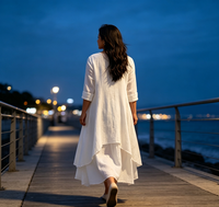 Robe longue maxi tendance pour femmes grandes tailles, manches longues, col en V, superposée, en coton et lin, vêtements décontractés pour femmes